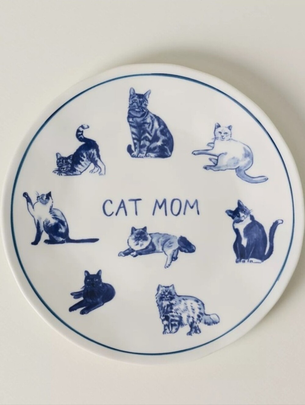 Anthropologie Molly Hatch Stoneware Cat Mom Dessert Plates
